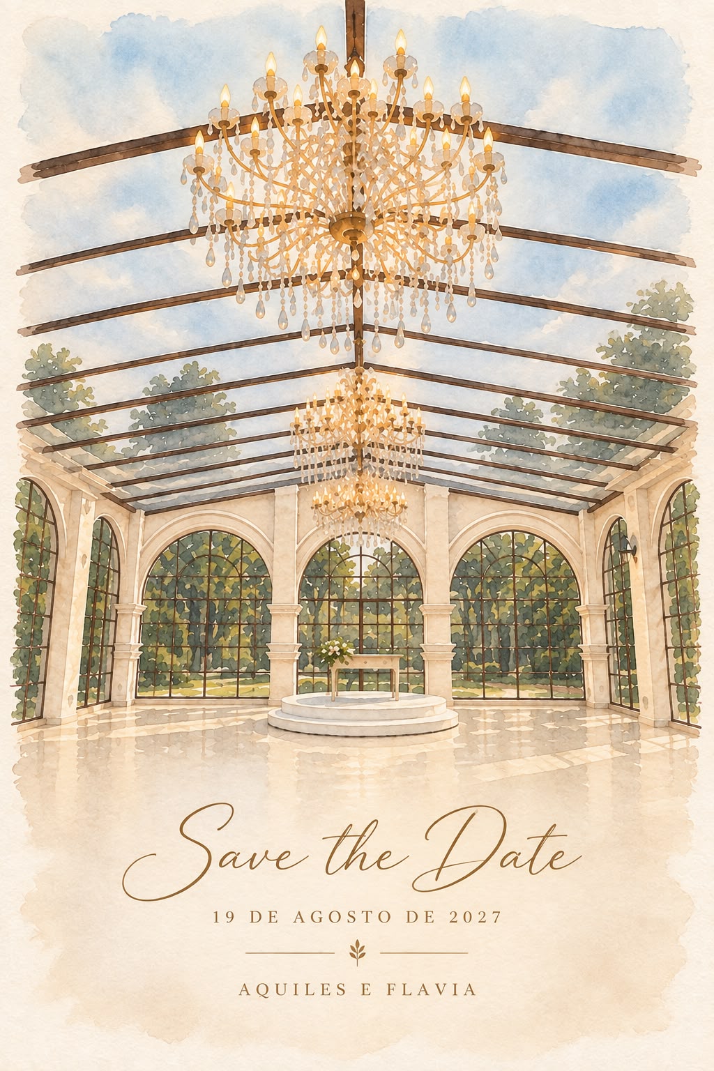 Save the date: 19 de agosto de 2027, Aquiles e Flavia